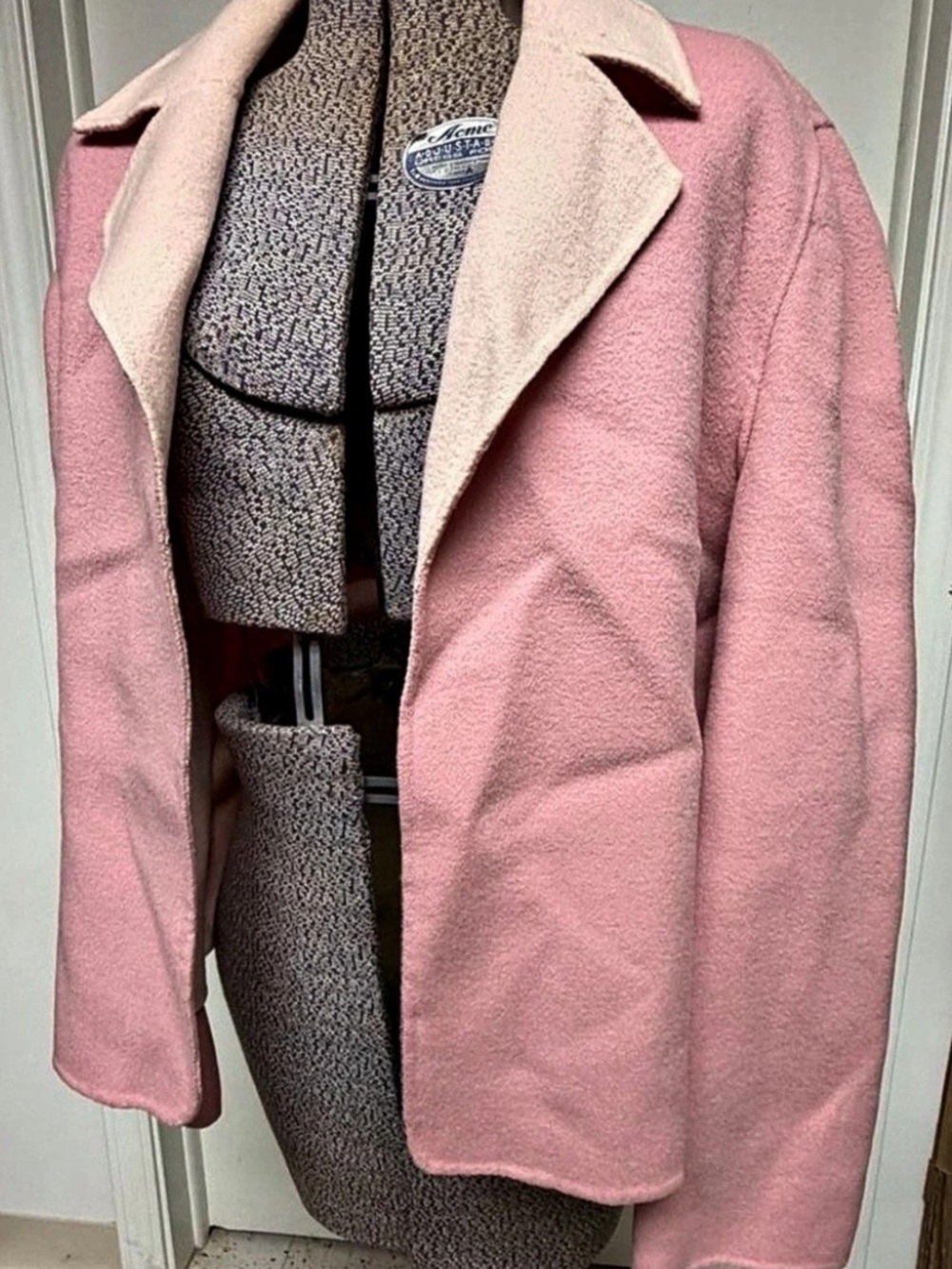 Valerie Stevens Pink Wool Blend Pea Coat XL Like New